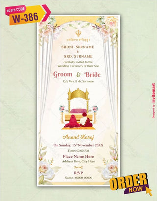 Punjabi Anand Karaj Wedding Invitation