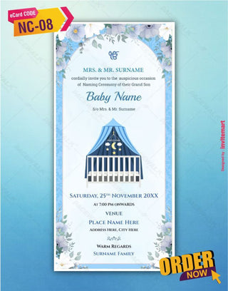 Punjabi Baby Name Invitation Card