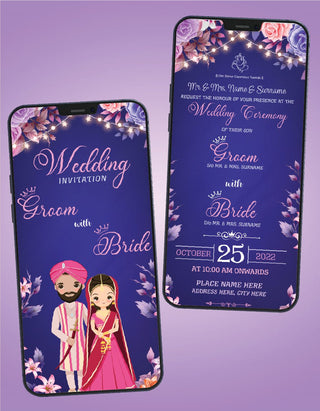 Punjabi Floral Wedding Invitation