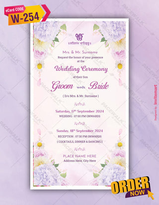 Purple Flower Themed Save the Date