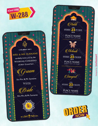 Quirky Indian Wedding Invitation Card