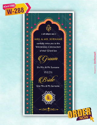 Quirky Indian Wedding Invitation Card