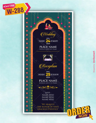 Quirky Indian Wedding Invitation Card