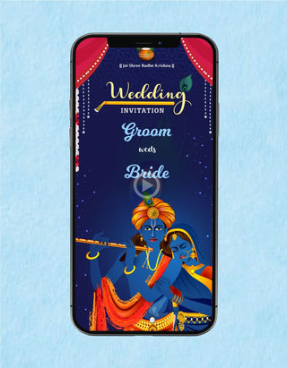 Radha Krishna Theme Wedding Invite Video 