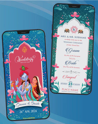 Radha Krishna Wedding Invitation