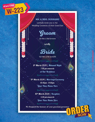 Radha Krishna Theme Wedding Invitation