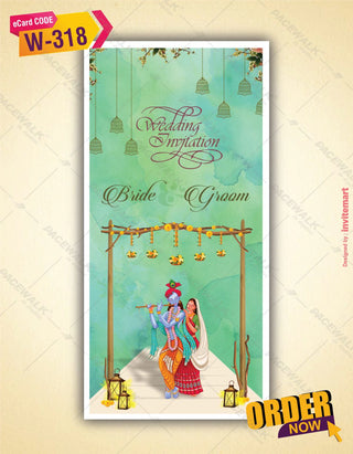 Radhe Krishna Wedding Invite 