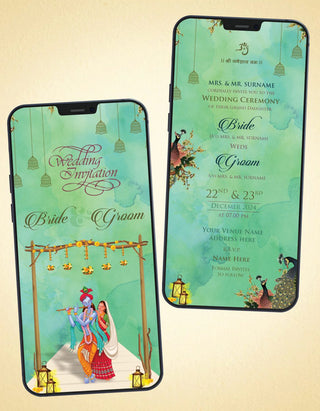 Radhe Krishna Wedding Invite 