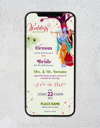 Radhe Krishna Wedding Invitation