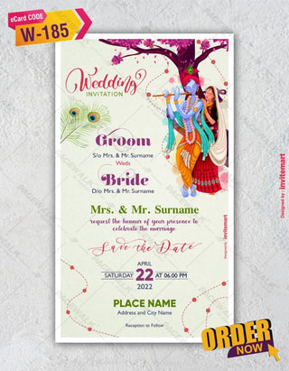 Radhe Krishna Wedding Invitation