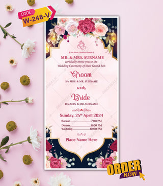 Red Rose Petals Wedding Invitation Video