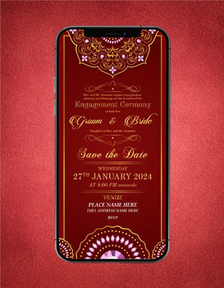 Ring Ceremony Invitation Card Indian 