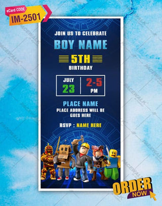 Roblox Birthday Invitation 