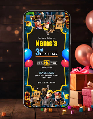 Roblox Birthday Party Invitation |