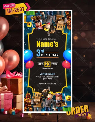 Roblox Birthday Party Invitation