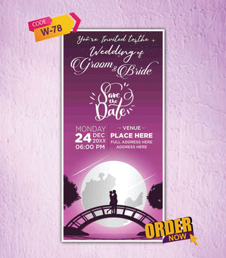 Romantic Purple Moonlight Save the Date