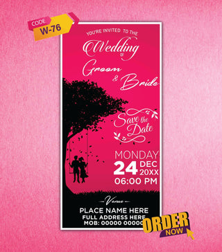 Romantic Swing Silhouette Wedding Invite