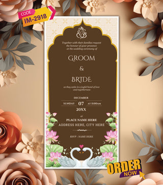 Royal Floral Wedding Invitation Card