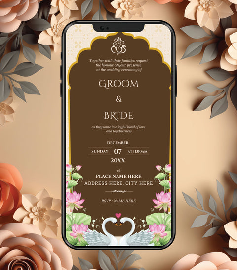 Royal Floral Wedding Invitation Card