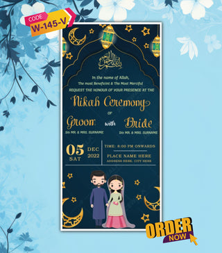 Royal Blue Nikah Invitation Video