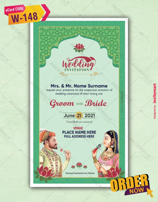 Royal Mughal Wedding Invitation 