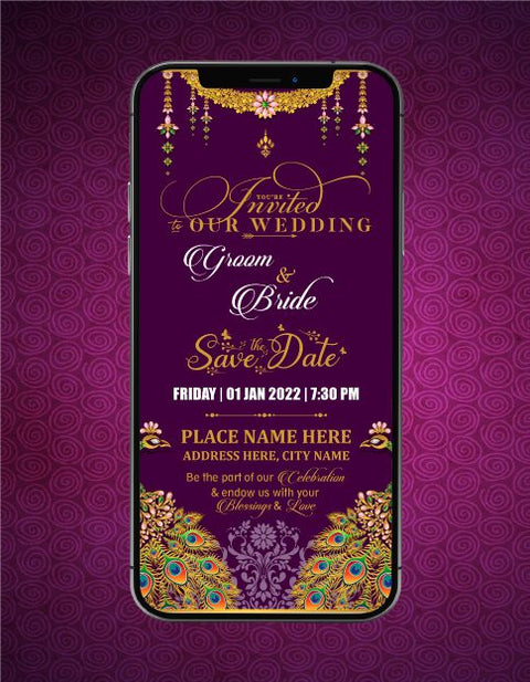 Royal Peacock Wedding Invitation