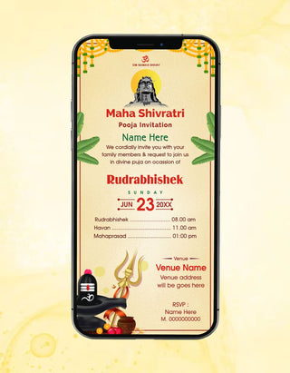 Rudrabhishek Puja Invitation 