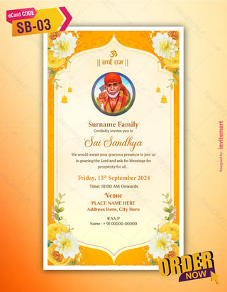 Sai Bhajan Sandhya Invitation Card 