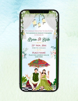 Sangeet And Mehendi Ceremony Invitation