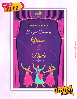 Sangeet Ceremony Welcome Signage Board Design