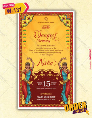 Sangeet Ceremony Invitation Card