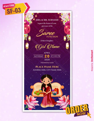 Saree Function Invitation Card 