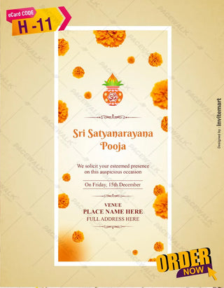 Satyanarayan Pooja Invitation