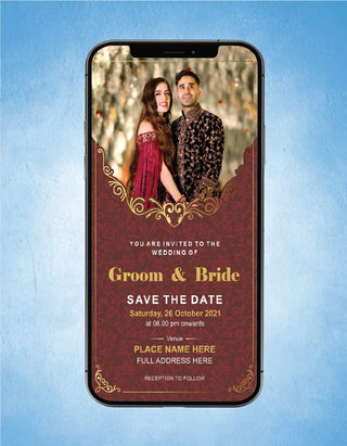 Save the Date Card with Couple Picture