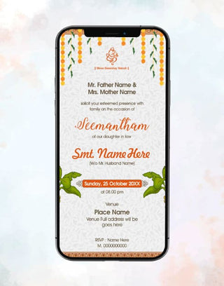 Seemantham Invitation Card