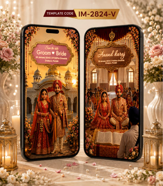 Sikh Wedding Invitation Video  Royal Anand Karaj Theme  IM-2824-V