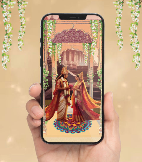 Sita Ram Wedding Invitation Video Card 