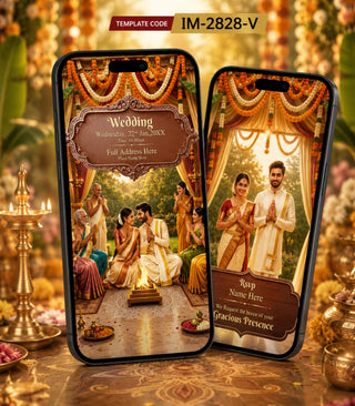 South Indian Wedding Invitation Video | AI Temple Ceremony eInvite | IM-2828-V