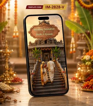 South Indian Wedding Invitation Video | AI Temple Ceremony eInvite | IM-2828-V