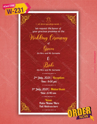 South Indian Cartoon Wedding Invitation 