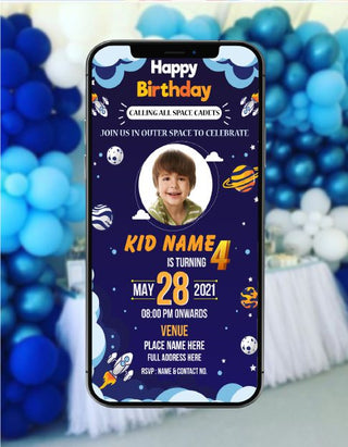 Space Cadet Birthday Invitation Card