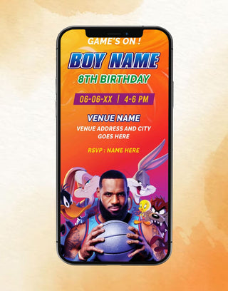 Space Jam A New Legacy Birthday Invitation