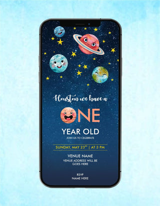 Space Theme Birthday Invitation