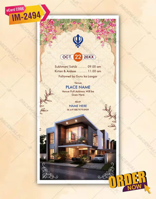 Sri Sukhmani Sahib Path & Housewarming Invitation