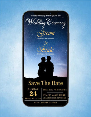 Starry Night Wedding Invitation Card