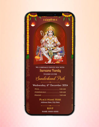 Sunderkand Invitation Card 