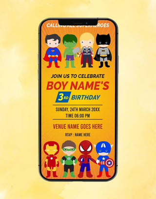 Superhero Birthday Invitation 