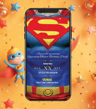 Superman Birthday Invitation Card