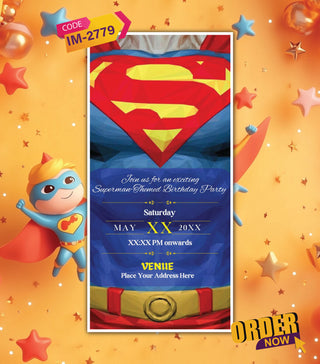 Superman Birthday Invitation Card