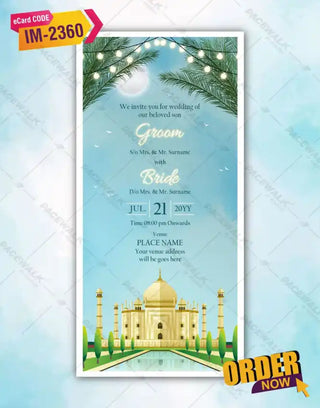 Taj Mahal Wedding Card